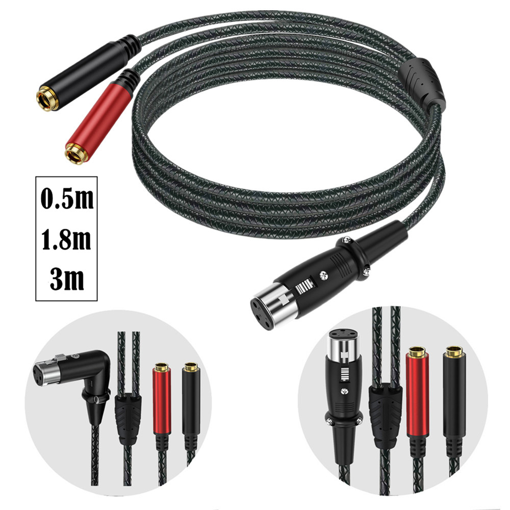 Earphone Splitter Jack - Kabel rozdzielający audio 3-pin XLR żeński