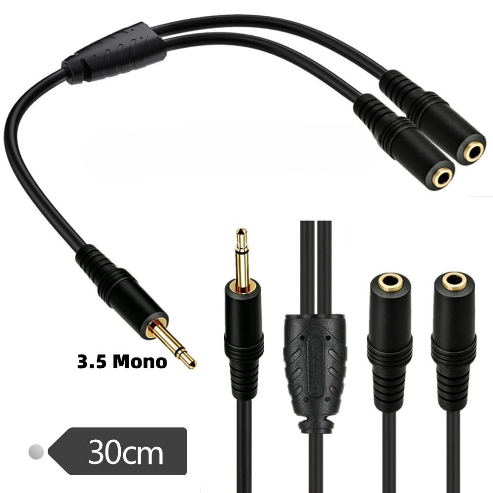 Earphone Splitter Jack - Kabel rozdzielający audio 3.5mm TS Mono