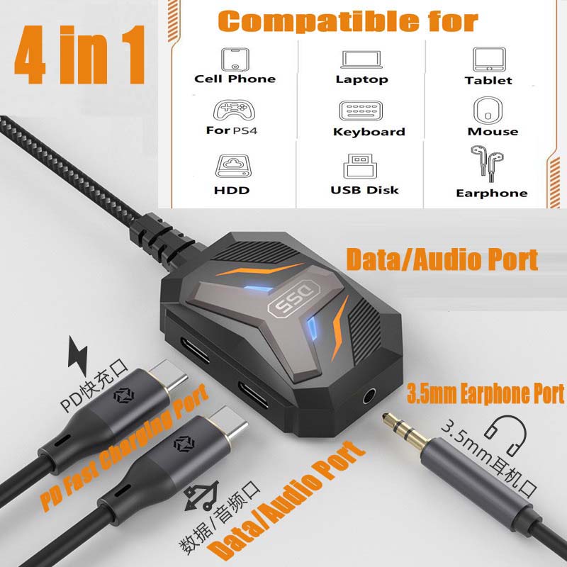Earphone Splitter Jack - Rozdzielacz USB-C na 3.5mm Stereo Jack,