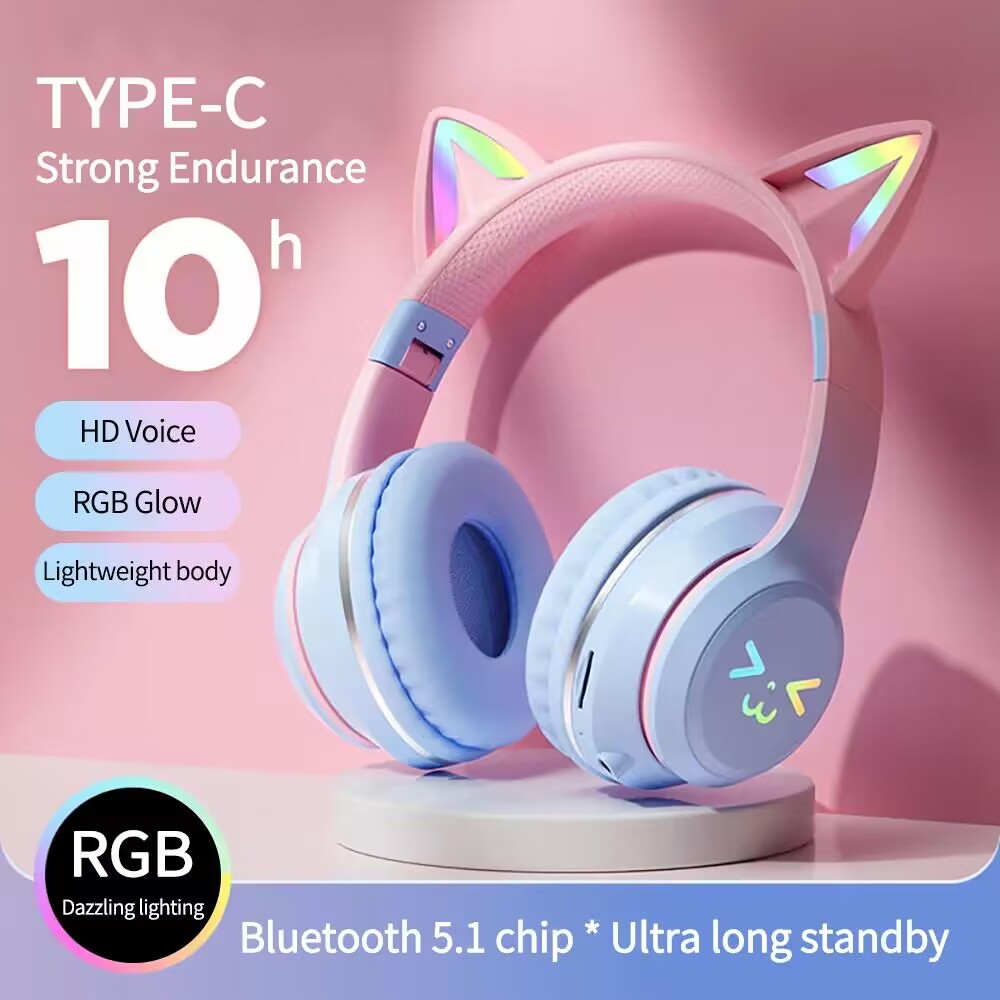 Gaming Headset Rgb - Słuchawki RGB Glow Bezprzewodowe słuchawki douszne